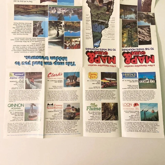 Vintage Lot of 2 New Hampshire Vacation Guide Map and Wildcat Ride Brochures - Picture 6 of 13